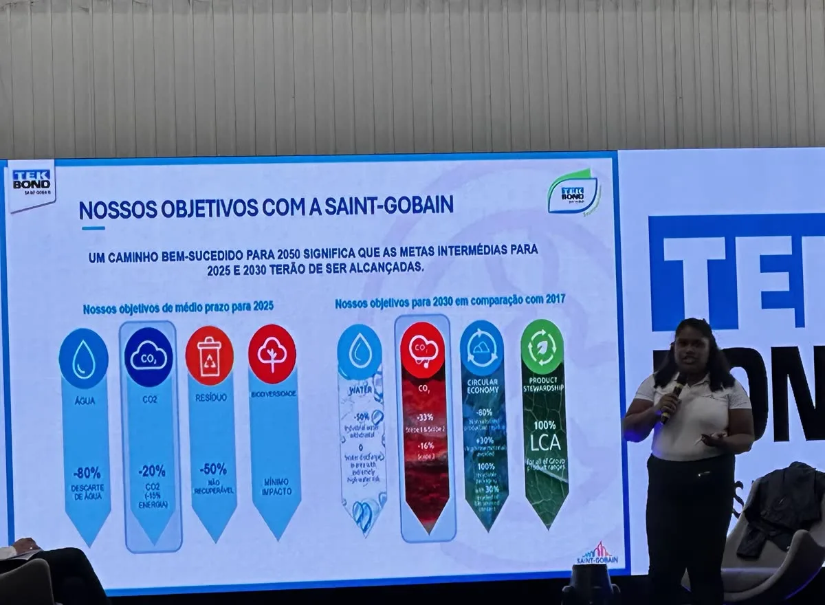 Metas ambientais da Tekbond com a Saint-Gobain apresentadas aos colaboradores
